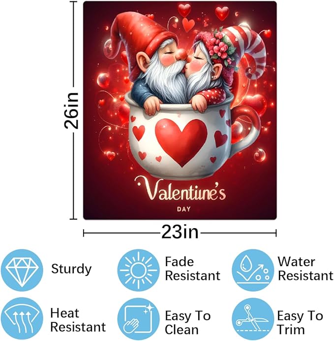 Valentine Day Gnome Red Dishwasher Magnet Cover Magnetic Dishwasher Decorative Cover Front Dishwasher Door Covers Reuseable Dishwasher Covers Decal for Kitchen Home Decorative