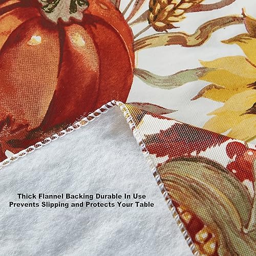 Newbridge Thanksgiving Fall Days Pumpkin 60x84 Inch Oval Vinyl Tablecloth