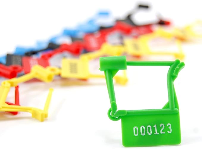 Tamper Proof Plastic Security Padlock Seals Numbered Disposable Safety Tags - Locks Self-Locking for Luggage Medical Clothing (1000 PCS) (Green)