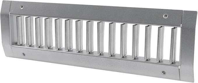 13" x 3" Grille for Round Spiral Duct - Galvanized Steel Register Vent Cover for HVAC Ducting System - 1 Way Adjustable Louver Blades - Air Duct Ventilation Grill Conditioner/Air Exhaust