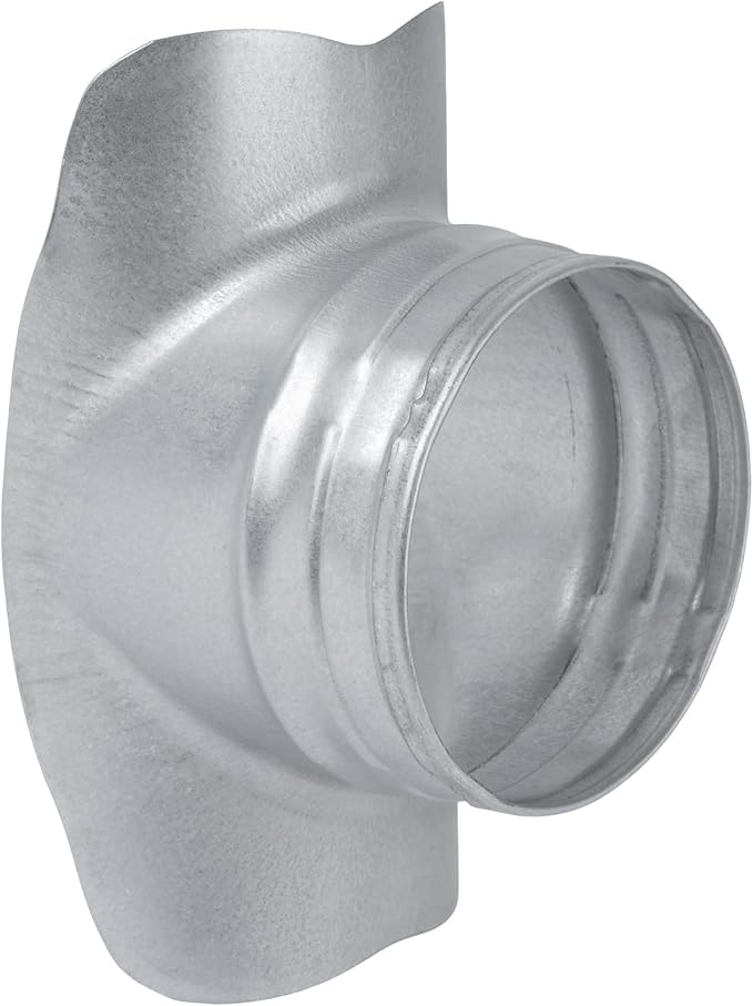 Galvanized Steel Saddle Takeoff – Round 90 Degree Splitter for 4” Duct with 4" Outlet Branch Connector - Range Hood Duct Adapter - Heavy Duty Supply/Exhaust Air Ventilation Duct Work Collar