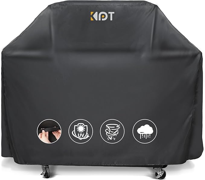 KPT 60 Inch Grill Cover for Outdoor Grill - Heavy Duty Waterproof 420D BBQ Cover with Hook, Air Vent, Buckle - Gas Grill Cover, UV & Fade Resistant, BBQ Grill Cover for Weber, Nexgrill, Char Broil
