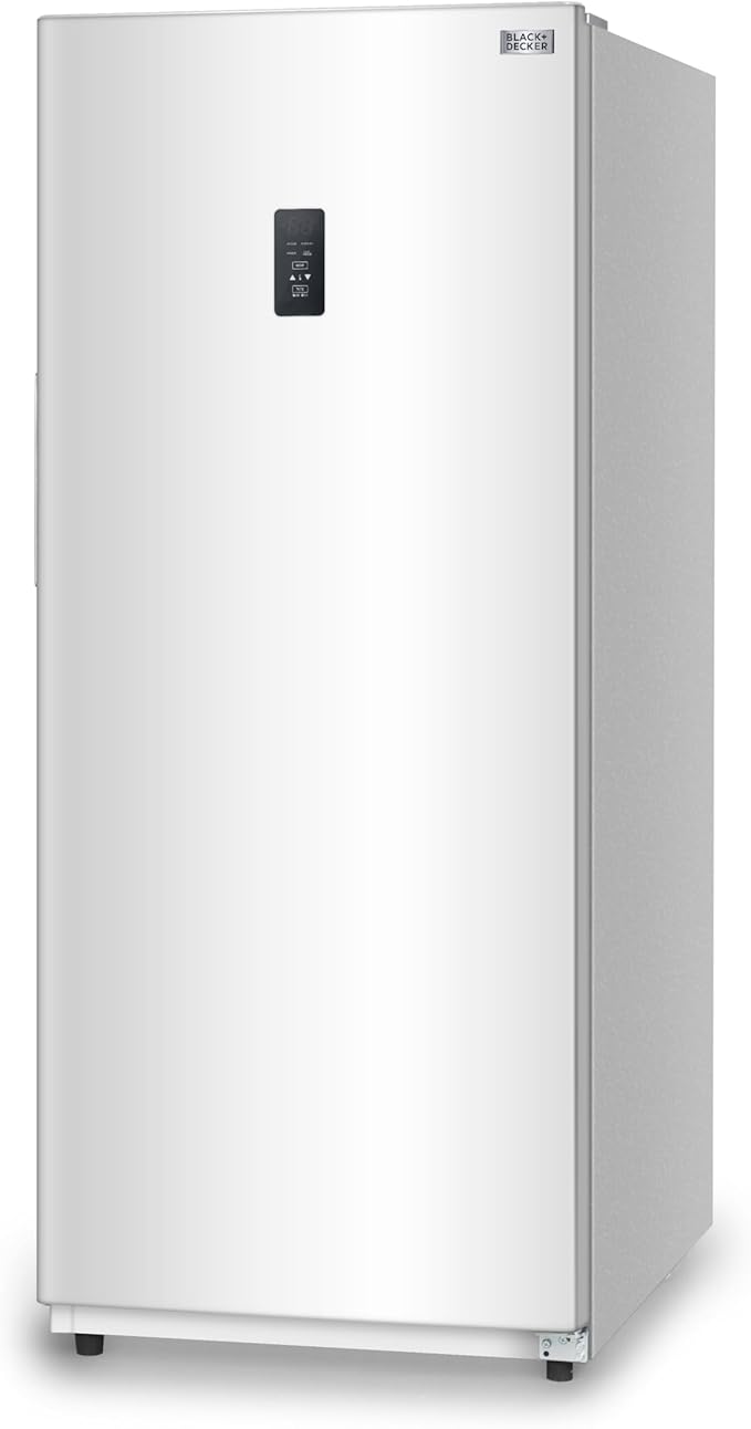BLACK+DECKER 17 Cu. Ft. Convertible Freezer Refrigerator, Upright Freezer with Glass Shelves, ENERGY STAR rated, Frost Free, BUC1700XW, White