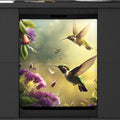 Hummingbird Flower Dishwasher Magnet Cover, Reusable Refrigerator Panel Stickers Microwave Front Door Covers Magnets for Kitchen Home Appliances Holiday Party Decorations 23 X 26 in