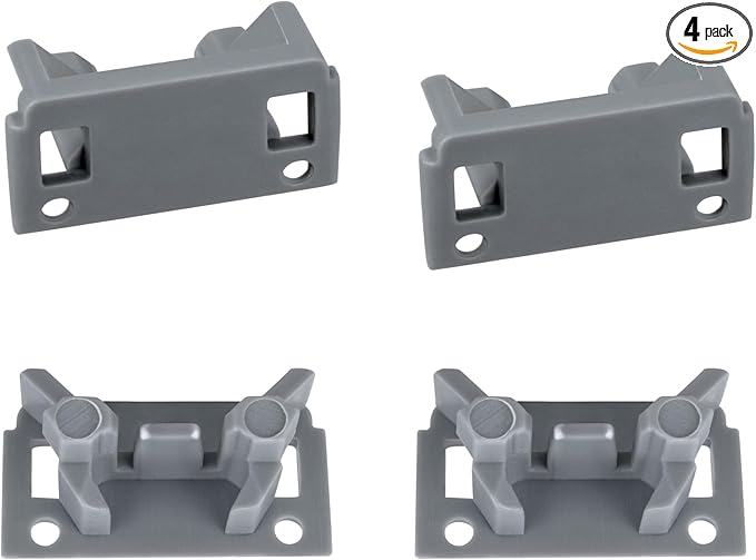 W10195622 Dishwasher Rack Stop Clip 4 Pack Dishrack Slide Rail Clips Fits for Whirl-pool Ken-more Replaces AP4566222 PS11750071