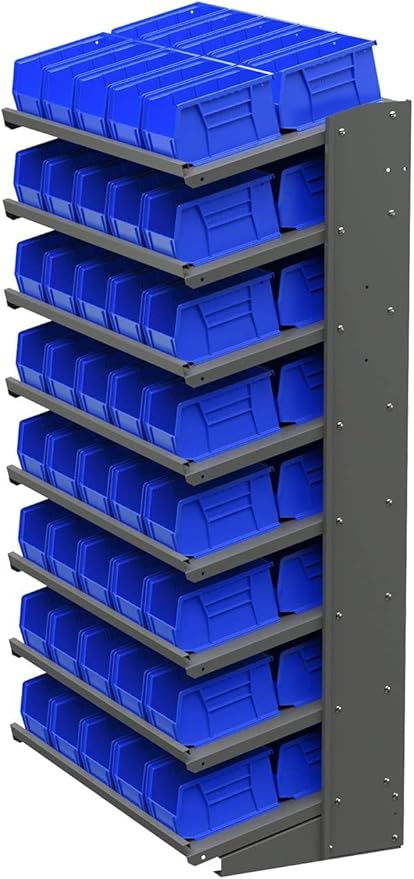 Akro-Mils 30237 AkroBins Plastic Storage Bins, Space-Saving Stackable Bins for Garage, Pantry, Craft Organization, 9-" x 6-" x 5-", Blue, 12-Pack