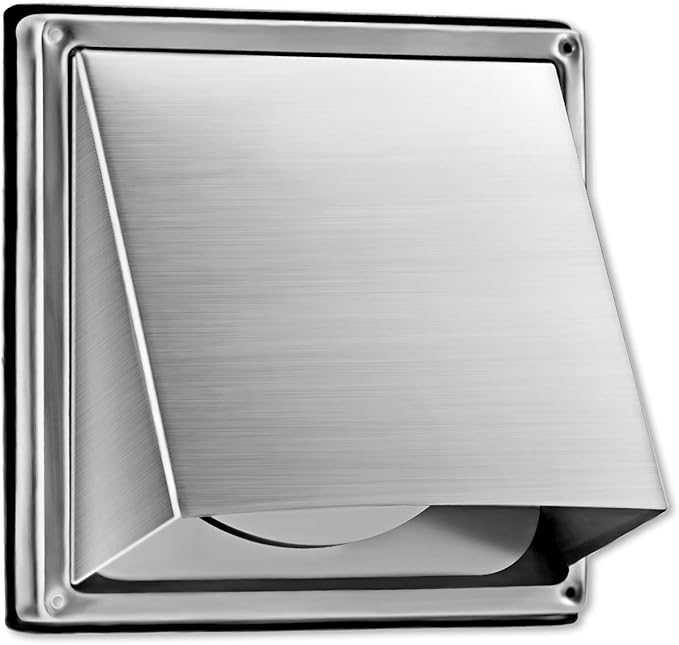 6-Inch External Extractor Wall Vent Cushioned Non Return Flap