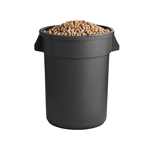 PRO&Family Commercial Round Trash Can, Ingredient Bin, Heavy-Duty Plastic, Anti-Static, Kitchen, Office, Outdoor Use (Black, 32 Gallon)