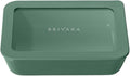 Ceramic Coated Glass Food Storage Container | No PTFE, PFOA, PFAS, and BPA | Reusable Non Toxic Meal Prep Container with Glass Lid | Easy To Store | 3 Cup Rectangle [Pine]