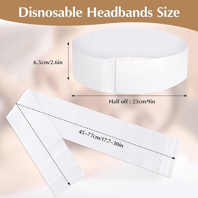 200 PCS Disposable Hairband for Women, Non-woven Fabric Spa Headband for Makeup, Travel, Securing Hair during Facial