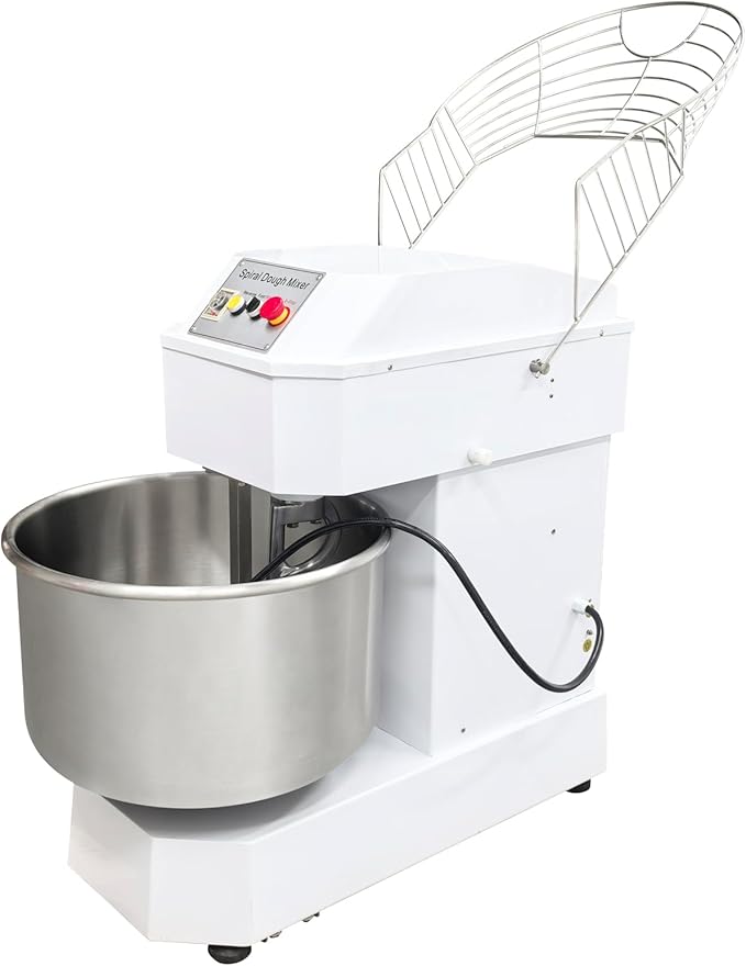 TECHTONGDA Commercial Dough Mixer, Double Action Double Speed Spiral Stand Mixer, 220V 80L Dough Kneading Machine with Timing Function for Restaurant Bakeries Pizzeria, 72LB Max Weight of Flour