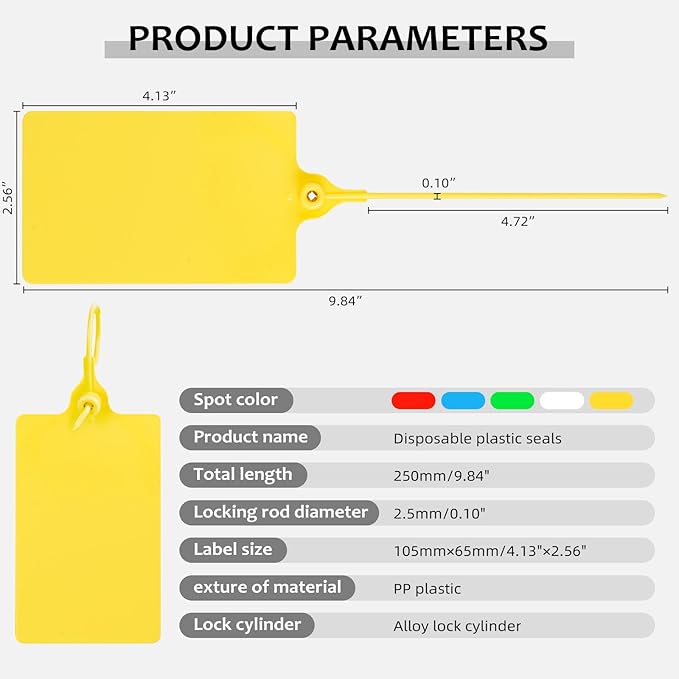100 Plastic Tags Shipping Tags Waterproof Tags for Labeling Blank Writable Marker Ties Security Seals Storage Hanging Tags Shipping Label with One Marker Pen (Yellow)