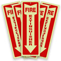 iSYFIX Fire Extinguisher Glow in the Dark Signs – 5 Pack 4x12 Inch – 40 mil Thick Polystyrene Plastic, Laminated for Ultimate UV, Weather, Scratch, Water & Fade Resistance, Indoor & Outdoor