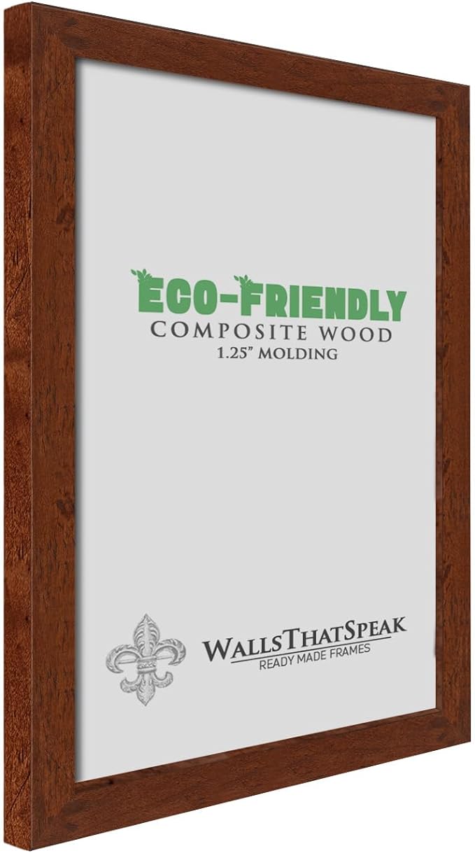 wallsthatspeak 13x22 Dark Walnut Rustic Pine Picture Frame for Puzzles Posters Photos or Artwork