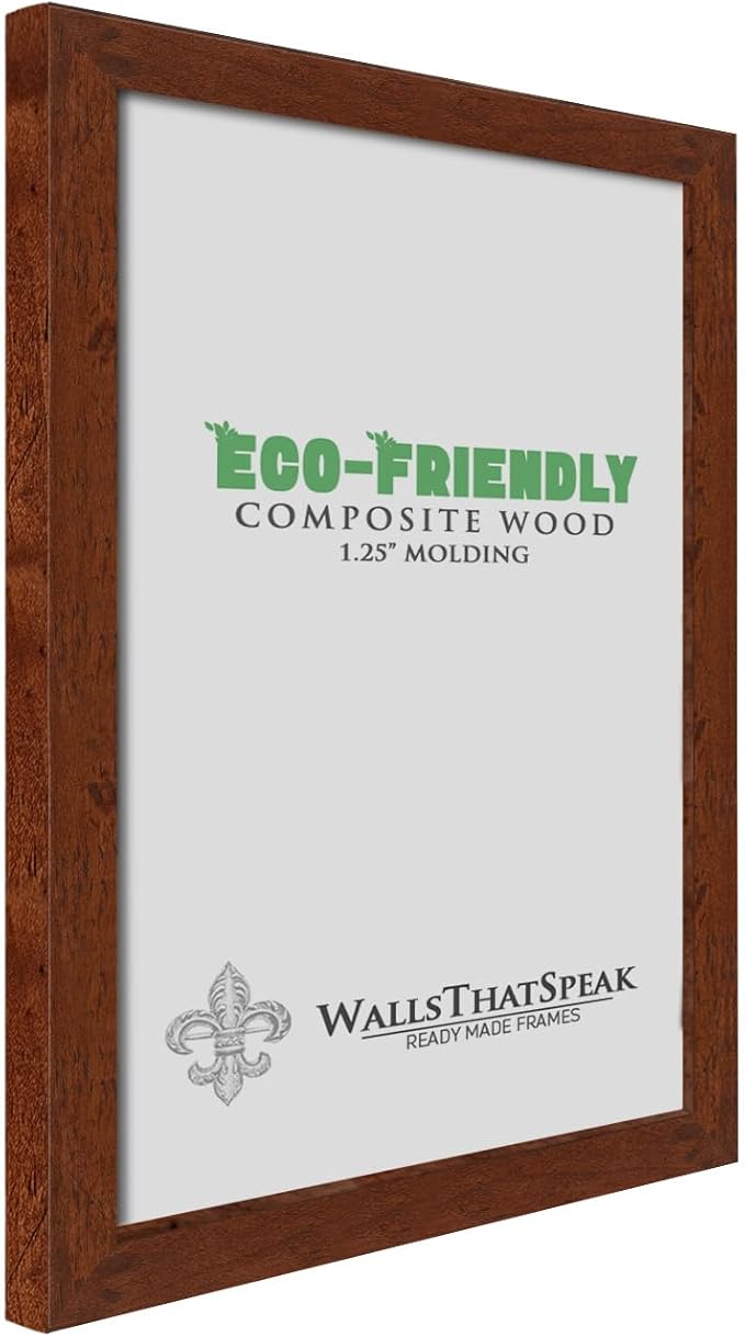 wallsthatspeak 12x26 Dark Walnut Rustic Pine Picture Frame for Puzzles Posters Photos or Artwork