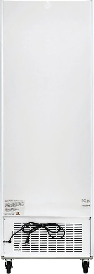 Kratos Commercial One Door Merchandising Refrigerator, Swing Glass Door White Mobile Display Refrigerator for Markets and C Stores, 28" Wide, LED Lighting, 115V(32M-13A)