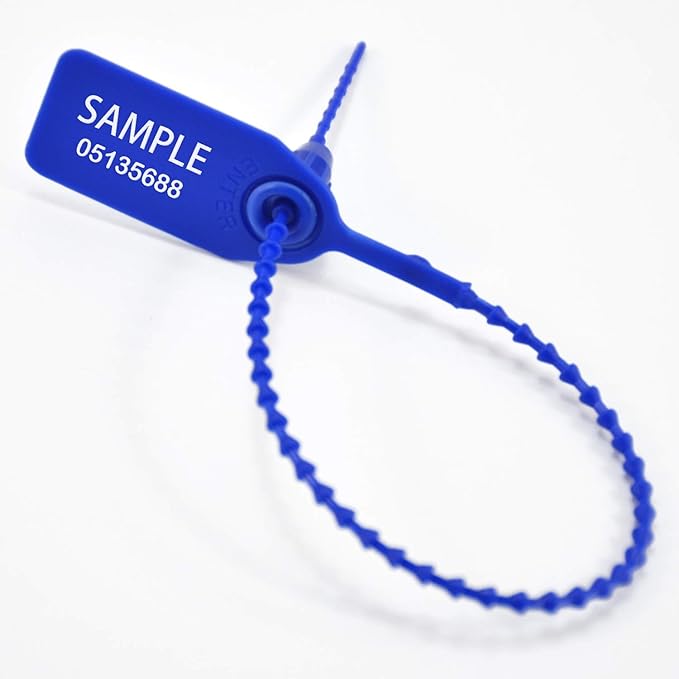 Leadseals(R) 1000 Plastic Tamper Seals, Zip Ties for Fire Extinguishers Pull Tite Security Tags Numbered Disposable Self-Locking Tie 250mm Length (Blue)