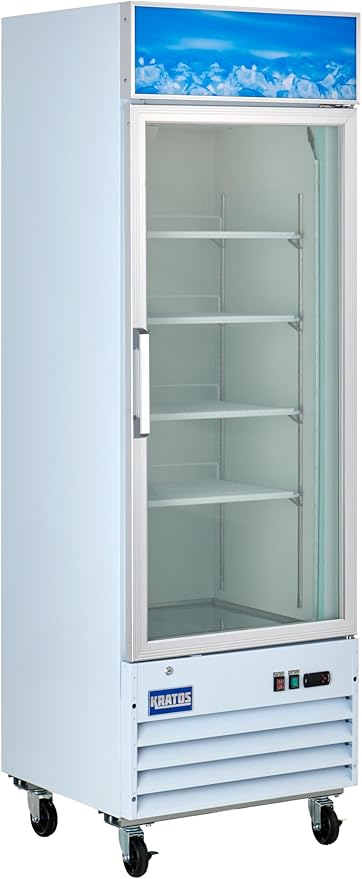 Kratos Commercial Freezer Display Merchandiser- 1 Door, 27" W, White (67K-217)