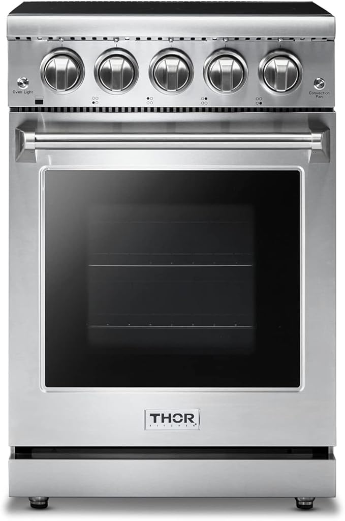 THOR Kitchen Freestanding 24-Inch Electric Range with Convection Oven in Stainless Steel - Model HRE2401