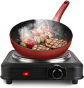 2000W Double Burner Electric, Portable Hot Plate for Cooking, Cooking Stove with 5 Temperature Adjustments, Countertop Burner Cooktop for Kitchen, Dorm (Black, 10x11x4")