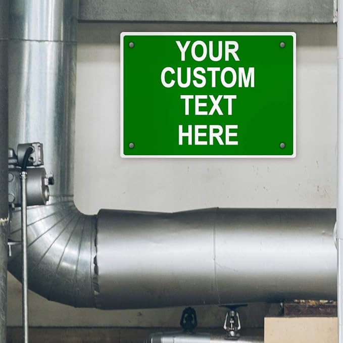Aluminum Weatherproof Metal Sign Multiple Sizes Custom Personalized Text Here Green White Directions Horizontal Street Signs 24x18Inches