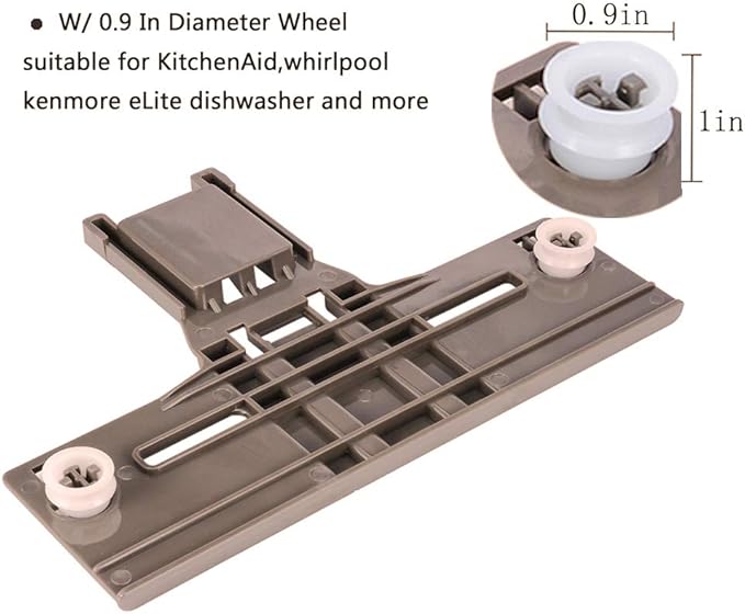Dishwasher Top Rack Parts W10350376 & W10195840 & W10195839 for Kenmore Elite 665 Dishwasher, Whirlpool Dishwasher, wdt730pahz0, Replace W10350374, W10712394 (6 Packs)