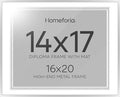 Homeforia 16x20 Diploma Frame Silver, High End Metal 16 x 20 Certificate Frames with Mat for 14 x 17, 20x16 Document Frame Matted to 14x17, Graduation Degree Frames, Tempered Glass, Wall Kit, Set of 1