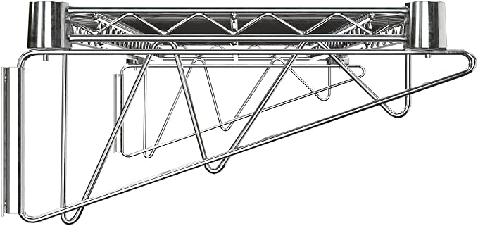 14" x 36" Chrome Wire Wall Mount Shelf