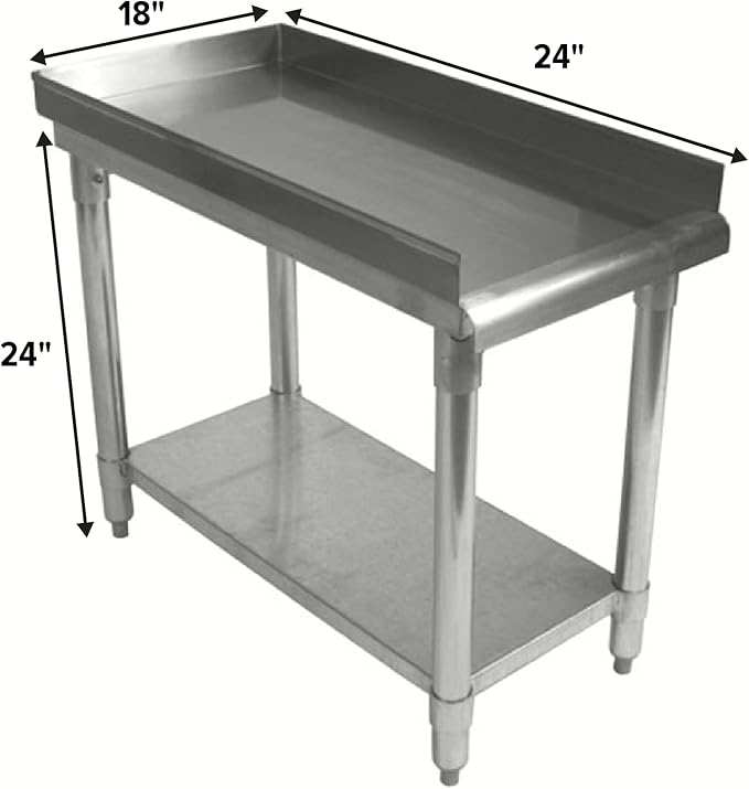 NSF Certified 18 Gauge Heavy Duty Stainless Steel Equipment Grill Stand with Undershelf for Kitchens, Utility Rooms, Caterers & Auto
