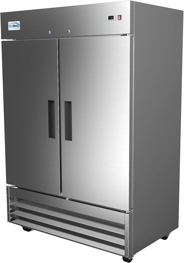 KoolMore - RIF-2D--SS 54" 2 Door Stainless Steel Upright Commercial Reach-in Freezer - 47 cu. ft (RIF-2D-SS)