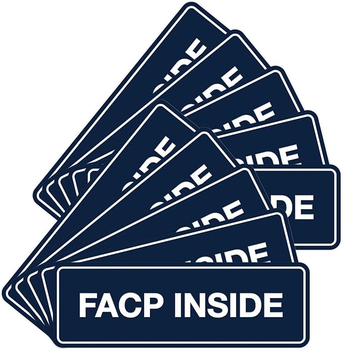 Signs ByLITA Standard FACP Inside Sign | Fire Safety Signage (Navy Blue/White) - Small 10 Pack