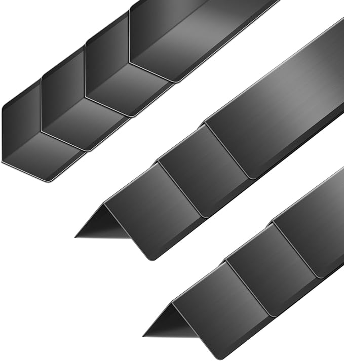 Steel Corner Guards 2 x 2 x 48” Metal Protector, 10 Pack Metal Wall Corner Protector T304 Stainless Steel Wall Molding Trim (Black)