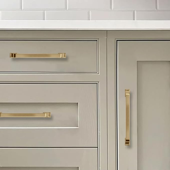 Khtumeware 2 Pack 8 Inch Cabinet Handles - Champagne Bronze Pulls, Warm Brass Drawer Pulls for Kitchen, Cabinets, Cupboards