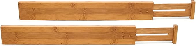 Lipper International Bamboo Kitchen Drawer Dividers, Set of 2