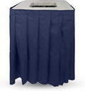 Marble Design Square Garbage Can Cover - Solid Pleated Skirt Topper for 32-35 Gallon Indoor Garbage Cans Trash Bins, Waste Container Without Wheels - Ideal for Birthday Party, Events, Residential Use (Marble Top Navy Skirt)