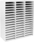 48 Compartments Literature Organizer,16 Layer Mail Sorter Organizer with Adjustable Shelves, File Sorter Mail Center Paper Storage Cabinet for Office Home