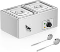 ROVSUN 21QT Electric Commercial Food Warmer, 2-Pan Steam Table 10.6 QT/Pan Stainless Steel Bain Marie Buffet Countertop with Temperature Control & Lid for Parties, Catering, Restaurants 110V