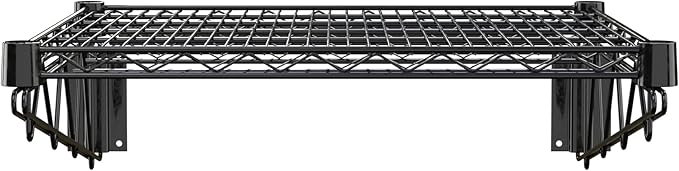 24" x 24" Black Epoxy Wire Wall Mount Shelf