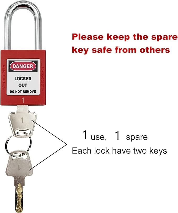 Lockout Tagout Locks, Safety Padlock, Loto Locks Keyed Differently Lock Out Tag Out 30 pcs Safety Padlocks Plastic with 30 Lockout TagOut Tags Red
