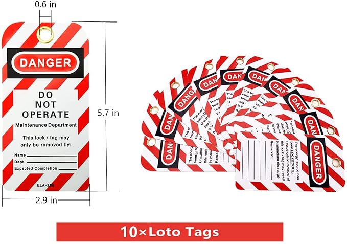 Lockout Tagout Locks, Safety Padlocks, Loto Keyed Differently Lock Out Tag Out Device Plastic with Lockout TagOut Tags