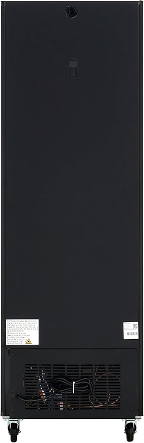 Kratos Commercial Display Freezer, 27" Wide One Glass Door Merchandising Freezer, Black, Mobile, 13 Cubic Ft, LED Lighting, 115V (67K-216)