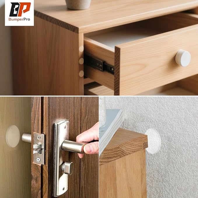 100PCs Clear Cabinet Door Bumpers 1/2", Self Adhesive Silicone Clear Rubber Bumpers for Cabinet Doors, Rubber Stoppers for Furniture, Adhesive Rubber Feet Pads, Drawer Stops, Cabinet Stoppers