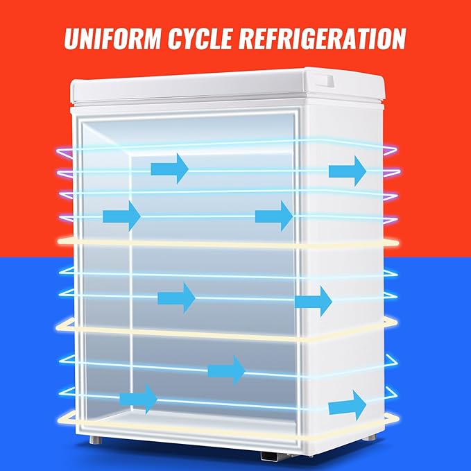 Mini Deep Freezer Top Open Door Compact Freezer Chest Freezer with Removable Storage Basket for Home Apartment Garage White