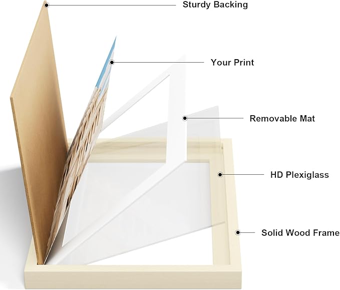 Vittanly 4x6 Picture Frame Set of 2, Solid Wood Frame for Wall or Tabletop, Display Photo 3.5x5 with Mat or 4x6 without Mat, White