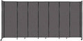 Versare Straightwall Sliding Portable Wall Partition | Freestanding Office Dividers | Locking Wheels | Temporary Room Separator | 15'6'' Wide x 7'6'' Tall Charcoal Gray Fabric Panels
