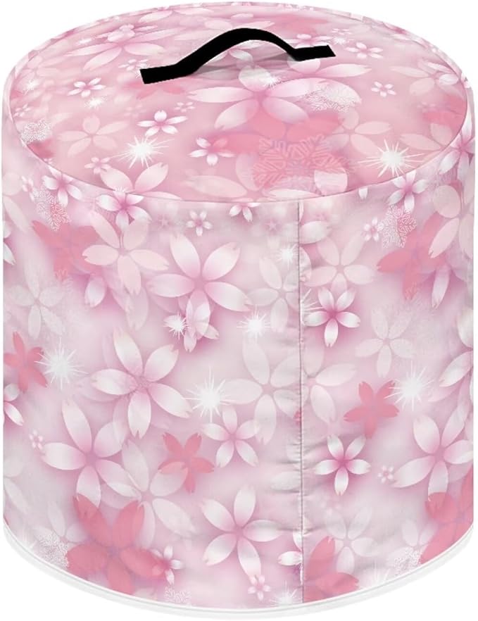 Pink Petal Dust Cover for Kitchen Instant Pot Accessories Appliance Cover Quart Pressure Cooker Air Fryer Rice Cooker Kitchen Appliance Dust Covers with Storage Pockets Size S