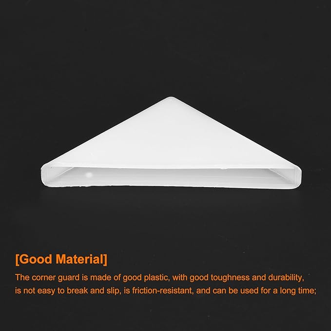 uxcell 20Pcs Plastic Corner Protectors 3x50mm Right Angle Shape Glass Corner Guards Cushion for Corner Protection of Glass, Mirror, Tile, White