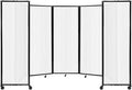 Versare Polycarbonate Room Divider 360 Portable Wall Partition | Freestanding Office Dividers | Locking Wheels | Privacy Screen Panels - 14' x 7'6" Opal Thermoplastic Polymer