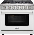 KOSTCH 36 inch Professional Freestanding Pro-Style Natural Gas Range or Liquid Propane Gas Range with 6 Burners, 6.0 cu.ft. Oven Capacity, in Stainless Steel - KOS-36RG03M (White)