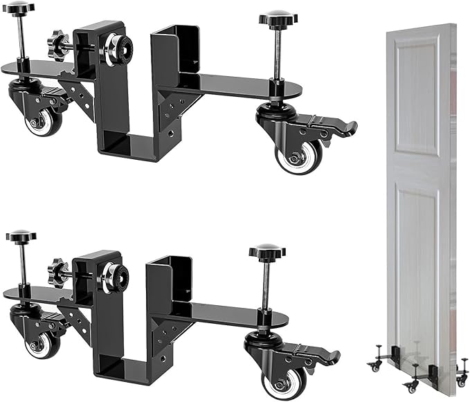 Door Installation Dolly, Heavy Duty Door Dolly Cart for Pre Hung Interior Doors - 300lb Capacity, Easy Lifting & Quick Mounting for Door Panels, Door Installation Tools, Panel Carrier with Wheels